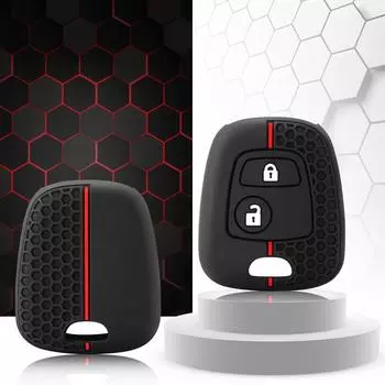 Силиконовый чехол для автомобильного ключа с 2 кнопками для Peugeot 106 107 206 207 307 Citroen C1 C2 C3 C4 XSARA PICASSO для Toyota AYGO Protector чёрный