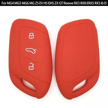 Силиконовый чехол для автомобильного ключа с 3 кнопками дистанционного управления для MG4 MG5 MG6 MG ZS EV HS EHS ZX GT Roewe RX3 RX8 ERX5 RX5 I6 I5 светло-синий