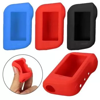 Силиконовый чехол для автомобильного ключа Starline A93 A63 русская версия двухсторонний ЖК-пульт дистанционного управления автомобильной сигнализацией брелок чехол#270408 красный