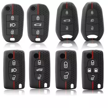Силиконовый чехол для автомобильного ключа защитный чехол для Peugeot 208 3008 5008 2008 DS5 DS6 DS3 для Citroen C5 X7 Smart Remote чёрный