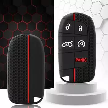 Силиконовый чехол для автомобильного ключа, защитный чехол для Jeep Grand Cherokee Compass Dodge Charger Chrysler 200 300 300C, брелок, автозапчасти чёрный