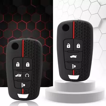 Силиконовый чехол для автомобильного ключа Защитный чехол для Chevrolet Cruze Impala Camaro Garna Equinox Volt Yakista AVEO Impala GMC Terrain чёрный