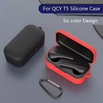 Силиконовый чехол для беспроводной Bluetooth-гарнитуры QCY T5, портативный защитный чехол для QCY T5 Cover Only красный
