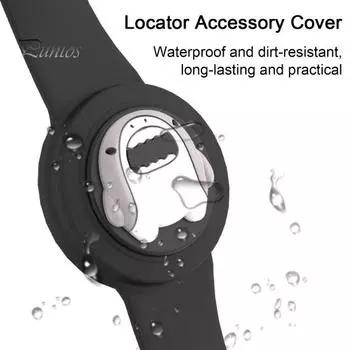 Силиконовый чехол для браслета, анти-потерянный держатель локатора, прочный защитный чехол, ремешок для часов Apple чёрный