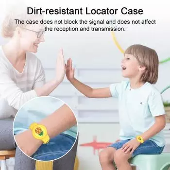 Силиконовый чехол для браслета, анти-потерянный держатель локатора, прочный защитный чехол, ремешок для часов Apple Airtag чёрный