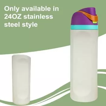 Силиконовый чехол для бутылки с водой для Owala, 24 унции, полная защита от скольжения, защитный чехол с противоскользящим дном для аксессуара-крышки для бутылки с водой FreeSip зелёный