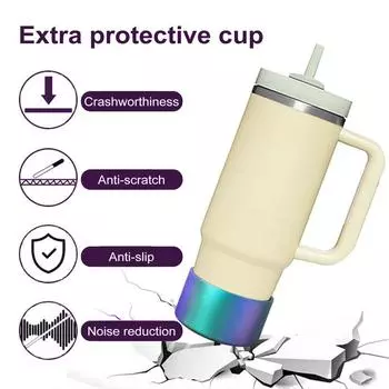 Силиконовый чехол для чашки, градиентный цветной чехол для чашки, противоскользящий хамелеоновый матовый нижний рукав для стаканов 20-40 унций, 12-24 унции, бутылки для воды фиолетовый