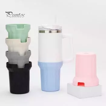 Силиконовый чехол для чашки на 40 унций, гибкий защитный чехол для стаканов, устойчивый к царапинам, противоскользящий рукав для чашки для домашнего офиса чёрный