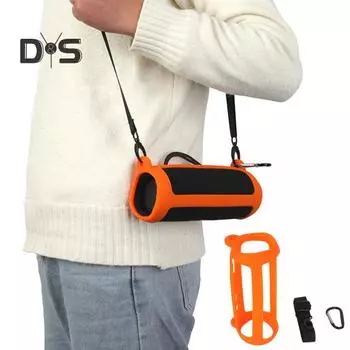 Силиконовый чехол для динамика для JBL Charge 5, водонепроницаемый портативный Bluetooth-совместимый чехол для динамика, защитный чехол для переноски, мягкий чехол чёрный