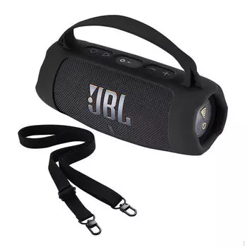 Силиконовый чехол для динамика, подарки с Bluetooth и регулируемым плечевым ремнем, резервная зарядка чёрный