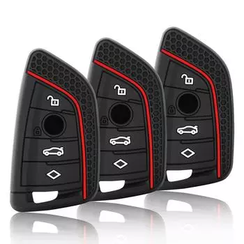 Силиконовый чехол для дистанционного ключа автомобиля, брелок для ключей BMW X1 X3 X4 X5 X6 серии 1 2 3 5 7 G20 G02 G05 G31 G23 F34 F15 F40 IX3 чёрный
