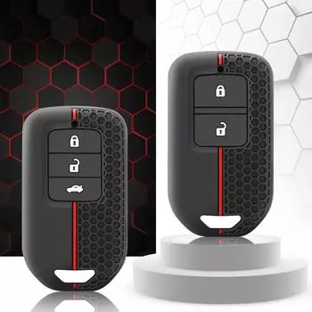 Силиконовый чехол для дистанционного ключа автомобиля Honda Fit Lucky Vezel City Civic Jazz BRV BR-V HRV HR-V Shuttle GP8 Shell Holder Keychain чёрный