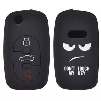 Силиконовый чехол для дистанционного ключа, чехол-брелок для A2 A3 S3 A4 S4 RS4 A6 S6 allroad A8 S8 TT, кожаная куртка, держатель с 3 кнопками чёрный