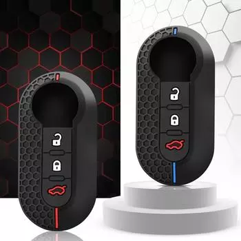 Силиконовый чехол для дистанционного ключа для Fiat Palio 500 Panda Punto Dot, привлекательный Lancia Musa Grande 500L Ducato, брелок для ключей от автомобиля чёрный