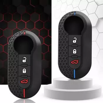 Силиконовый чехол для дистанционного ключа для Fiat Palio 500 Panda Punto Dot, привлекательный Lancia Musa Grande 500L Ducato, брелок для ключей от автомобиля чёрный