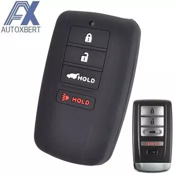 Силиконовый чехол для дистанционного ключа Fob Shell Cover Skin Holder 4 кнопки для Acura MDX 2016 - 2019 чёрный