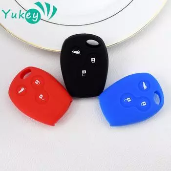 Силиконовый чехол для дистанционного ключа с 3 кнопками, чехол для Renault Clio Trafic Twingo Kangoo Master Modus Dacia Duster Sandero чёрный