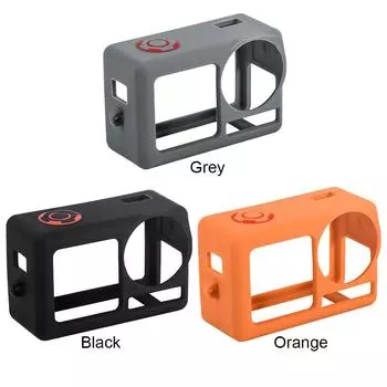 Силиконовый чехол для DJI Action 5 Pro, защитный чехол для объектива, шнурок и тросик от потери, защитный чехол, аксессуары для камеры чёрный