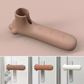 Силиконовый чехол для дверной ручки в форме милой кошачьей лапки, антистатический чехол для ручки, защита от столкновений, детский настенный протектор для спальни