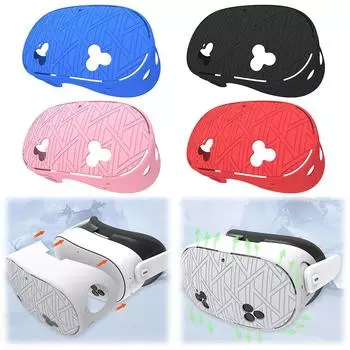 Силиконовый чехол для гарнитуры VR, пылезащитный чехол от падения для Meta Quest 3S, аксессуары розовый
