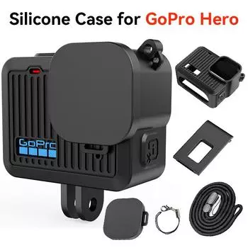 Силиконовый чехол для GoPro Hero, боковая крышка аккумулятора, крышки объектива, ремешок для Go Pro Hero, комплект аксессуаров Universal