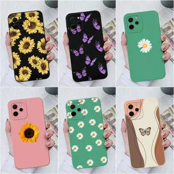 Силиконовый чехол для Honor 30 50 70 Lite 8A 9X Pro V40 X8A X7A Pro, модный мягкий жидкий силиконовый чехол с подсолнухом, квадратный матовый чехол, противоударный чехол для чести, бампер Honor 30