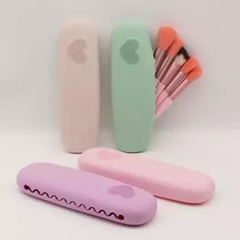 Силиконовый чехол для хранения кистей для макияжа Косметическая сумка для кистей Чехол для яиц-губок для макияжа One Size белый