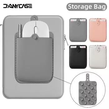 Силиконовый чехол для хранения мыши. Прикрепляется к сумке для iPad, MacBook и ноутбуку для портативной внешней магнитной мыши с USB-кабелем. розовый