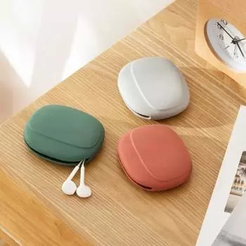 Силиконовый чехол для хранения, органайзер для наушников, компактный дизайн, легко носить с собой, моющийся, портативный чехол для хранения кабеля данных, мини-коробка для ключей зелёный