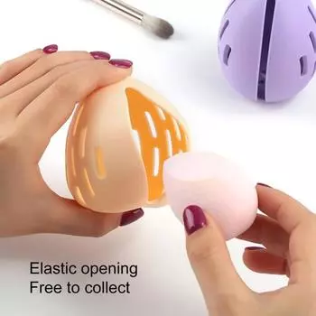 Силиконовый чехол для хранения яиц Beauty, компактный портативный пылезащитный дышащий чехол для хранения, держатель для макияжа светло-желтого