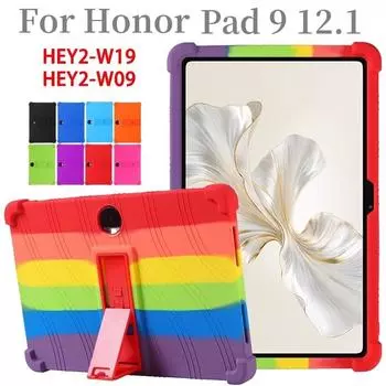 Силиконовый чехол для Huawei Honor Pad 9 12,1 дюйма 2024 Funda For Honor Pad 9 HEY2-W09 HEY2-W19 Подставка для планшета Мягкий детский чехол Honor Pad 9 12.1inch красный
