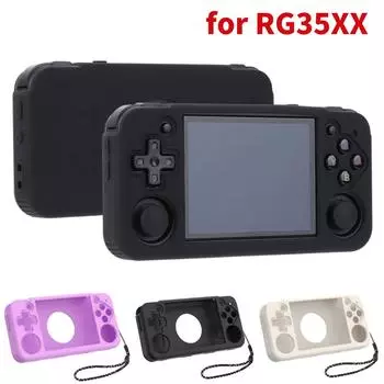 Силиконовый чехол для игровой консоли RG35XX H Retro, противоударный защитный чехол, совместимый с игровой консолью Anbernic RG35XX бежевый