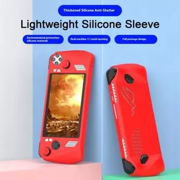 Силиконовый чехол для игровой консоли, защитный чехол, ударопрочный, нескользящий, устойчивый к падениям, защитный чехол для ROG ALLY флуоресцентный зеленый