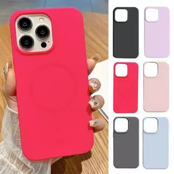 Силиконовый чехол для iPhone 16 Pro, противоударный магнитный чехол для защитных пленок MagSafe, эргономичный дизайн, моющийся, устойчивый к грязи защитный чехол iPhone16plus красный