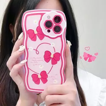 Силиконовый чехол для iPhone Zhitai Bowknot — совместим с Apple iPhone 14, 13Pro, 12 и моделями 7 и 8 с цветочным дизайном и волновым узором. iPhone 7/8