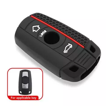 Силиконовый чехол для ключа BMW 1 3 5 6 7 серии X3 X5 E36 E39 E90 E91 E92 E60 защитный держатель для бесключевого брелока чёрный