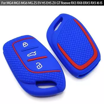 Силиконовый чехол для ключа, чехол с 3 кнопками, защитный держатель для ключа, чехол для MG4 MG5 MG6 MG ZS EV HS EHS ZX GT Roewe RX3 RX8 ERX5 RX5 чёрный