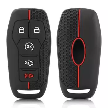 Силиконовый чехол для ключа дистанционного управления автомобилем для Ford Kuga Mondeo Mustang F150 Edge Explorer Fusion Smart Key Protector чёрный