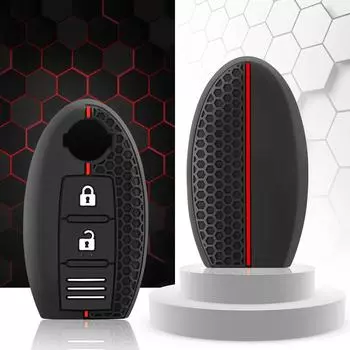 Силиконовый чехол для ключа для Nissan Tiida Qashqai J11 J10 Micra Kicks Altima X-Trail Fuga Navara Leaf Note Sentra Murano Car Key Cover чёрный