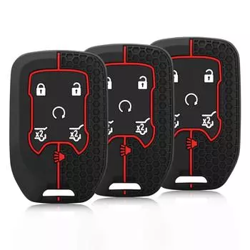 Силиконовый чехол для ключа GMC Terrain 2019 Canyon Remote Key Cover для Chevrolet Suburban Silverado 2500 Автомобильные аксессуары 4/5/6 кнопок чёрный