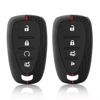 Силиконовый чехол для ключа подходит для Chevy Traverse Cruze Chevrolet Equinox Malibu 4 кнопки Silverado чёрный