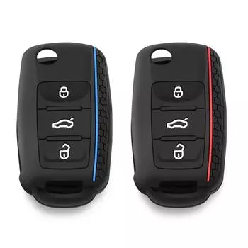 Силиконовый чехол для ключа с 3 кнопками для автомобиля, чехол для ключа для VW Golf Jetta POLO, для Skoda Yeti Superb Rapid Octavia, для SEAT Leon Ibiza красный