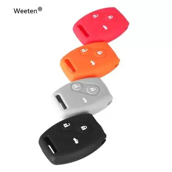 Силиконовый чехол для ключей, чехол для смарт-ключей автомобиля, подходит для Honda 3 кнопки Accord CRV Civic FIT Pilot Yaris 3 Button оранжевый