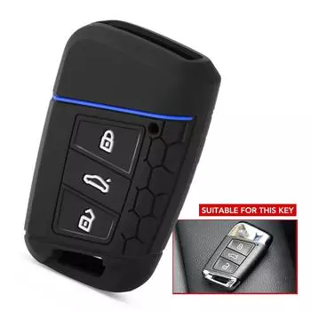 Силиконовый чехол для ключей для VW PASSAT B8 для Skoda Kodiaq Superb A7 2015 2016 2017 2018 2019 2020, брелок без ключа, держатель для кожи синий