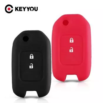 Силиконовый чехол для ключей KEYYOU для Honda Accord Civic CR-V HR-V Jade Crider Odyssey, 2 кнопки чёрный