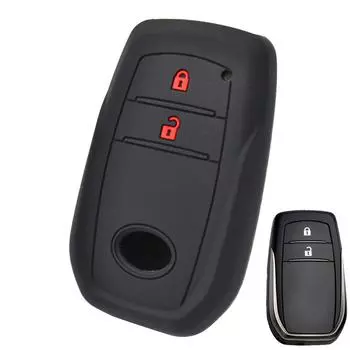 Силиконовый чехол для ключей от автомобиля для Toyota Hilux Revo Innova Rav4 Fortuner, чехол с дистанционным управлением, чехол для брелока из кожи, защитная резина чёрный