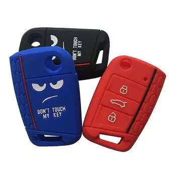 Силиконовый чехол для ключей от машины для Skoda Octavia A7 2016 Superb Rapid для VW Tiguan 2019 Golf7 MK7 Touran RS для Seat Leon Command MK3 Only Key Case чёрный