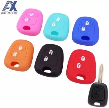 Силиконовый чехол для ключей с 2 кнопками для пульта дистанционного управления TOYOTA AYGO, брелок для CITROEN C1-C4 чёрный