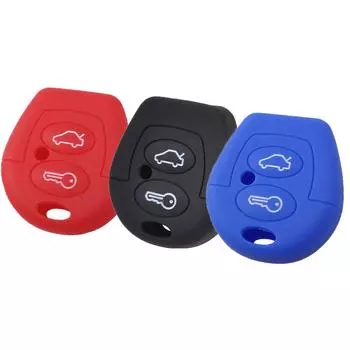 Силиконовый чехол для ключей с 2 кнопками, чехол-брелок для Seat Corboda Leon Ibiza Toledo Alhambra Altea Arosa, защитный чехол для ключей чёрный