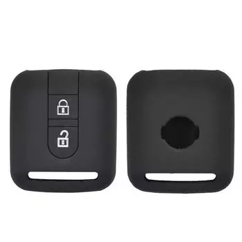 Силиконовый чехол для ключей с 2 кнопками для Nissan Qashqai Micra Navara Almera Cabstar, брелок для ключей, карманный чехол Only Silicone Cover красный